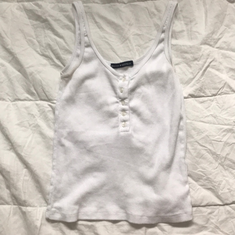 Brandy Melville White Button Up Tank